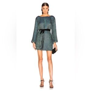 Retrofete Grace Dress – Metallic Turquoise Size S